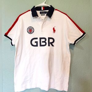 Polo Ralph Lauren Custom Slim Fit Short Sleeve GBR Country Polo Shirt LargePit